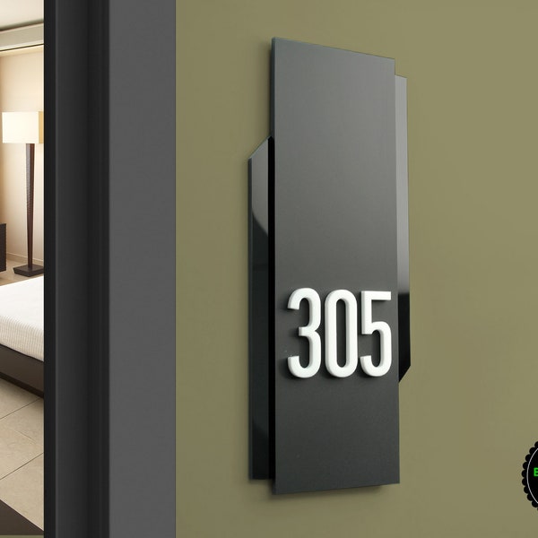 Sign for Hotel Signage made of acrylic, Room Number Sign, Apartment Door Sign.