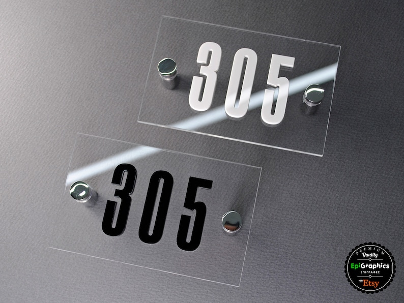 Acrylic Sign With Wall Spacers for Hotel Signage Room Number Etsy