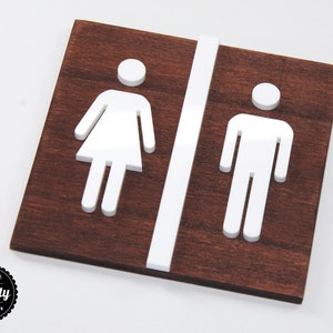 Wooden WC sign for Hotel and restaurant signage.