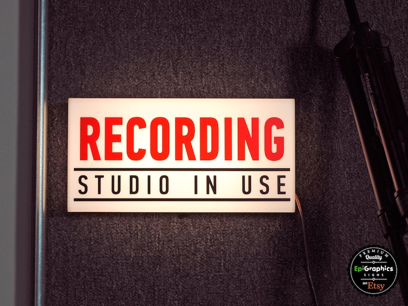 RECORDING Studio in Use Decorative Sign / Acrylic Lightbox - Etsy