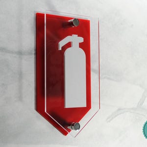 Luxury 3D Reflective Fire Extinguisher Sign with Metal Standoffs | Premium Acrylic Safety Signage image 8