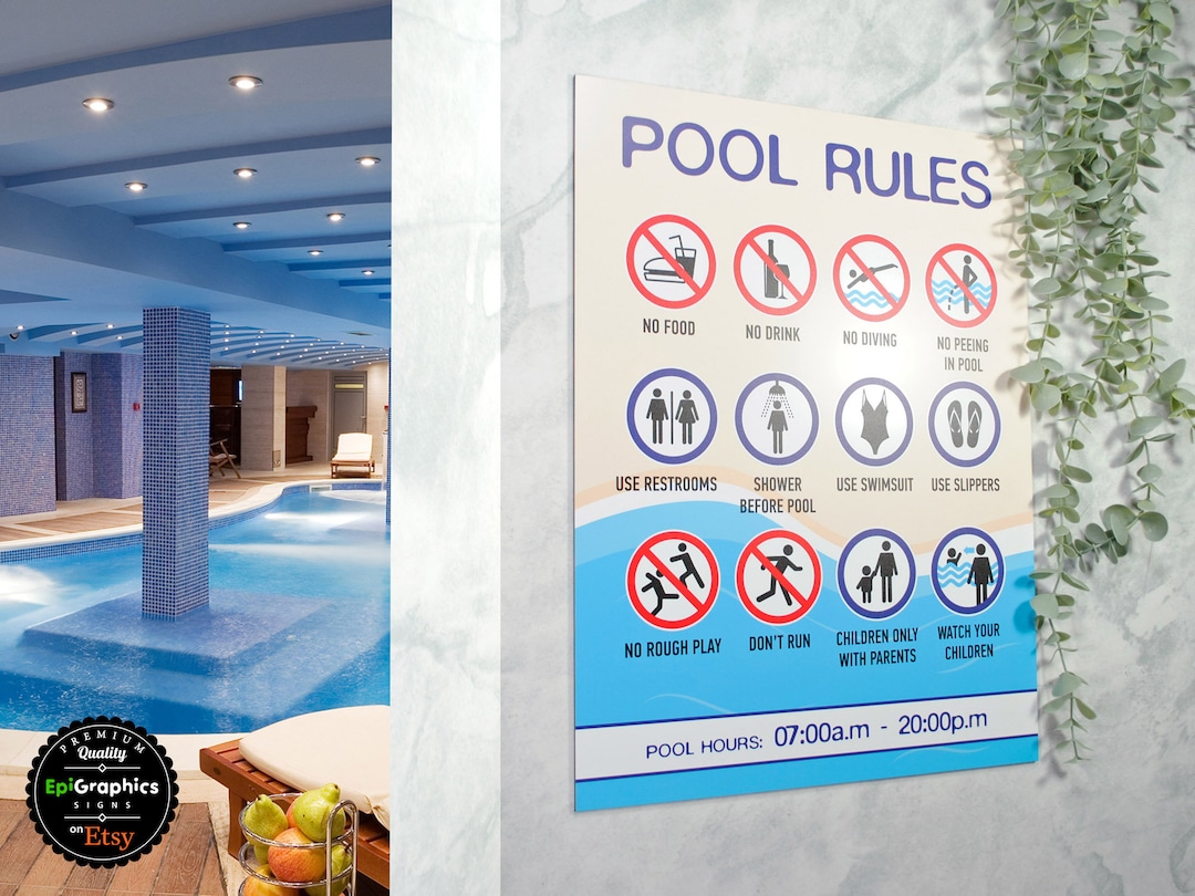 Pool Riser Sign Pool Rules Aluminum Sign - Etsy