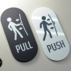 Letrero de puerta Push & Pull (SET de dos)