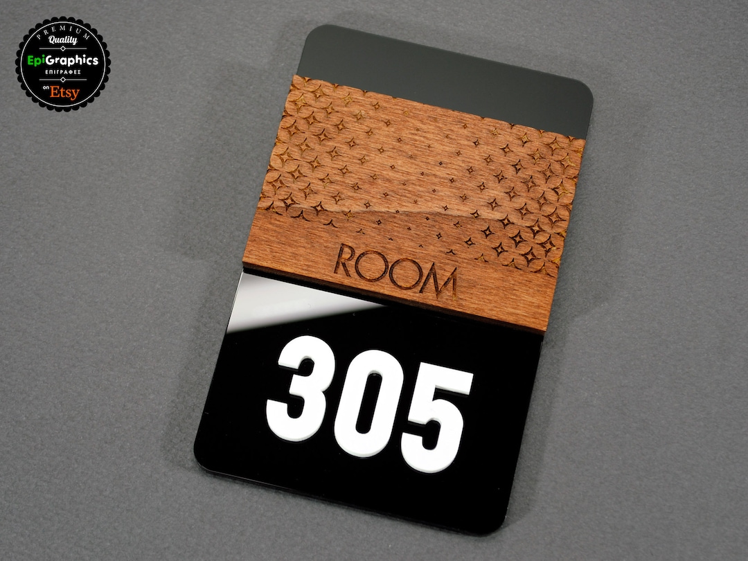 Room Number Lettering Modern Acrylic & Wenge Wood Room Number Sign - Etsy