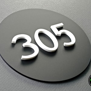 Modern Acrylic Room Number Sign: Round Hotel Door Sign