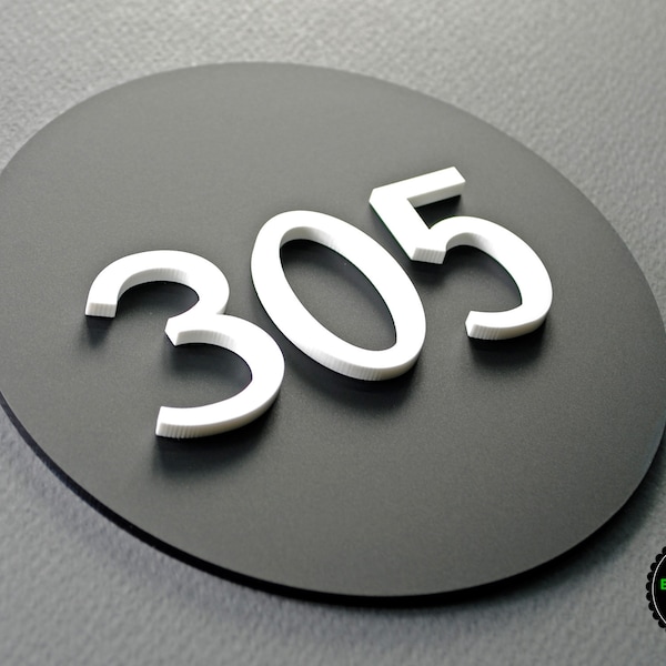 Acrylic Sign in Round Shape for Hotel Signage, Room Number Sign, Apartment Door Sign