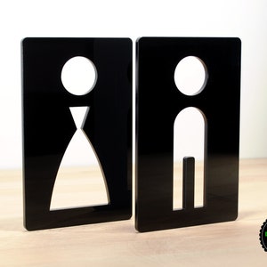 Set of Acrylic WC signs for Hotel and restaurant signage.
