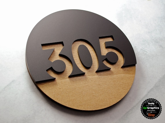 Panneau en acrylique de forme ronde pour la signalisation d'hôtel, le  panneau de numéro de chambre, le panneau de porte d'appartement -   France