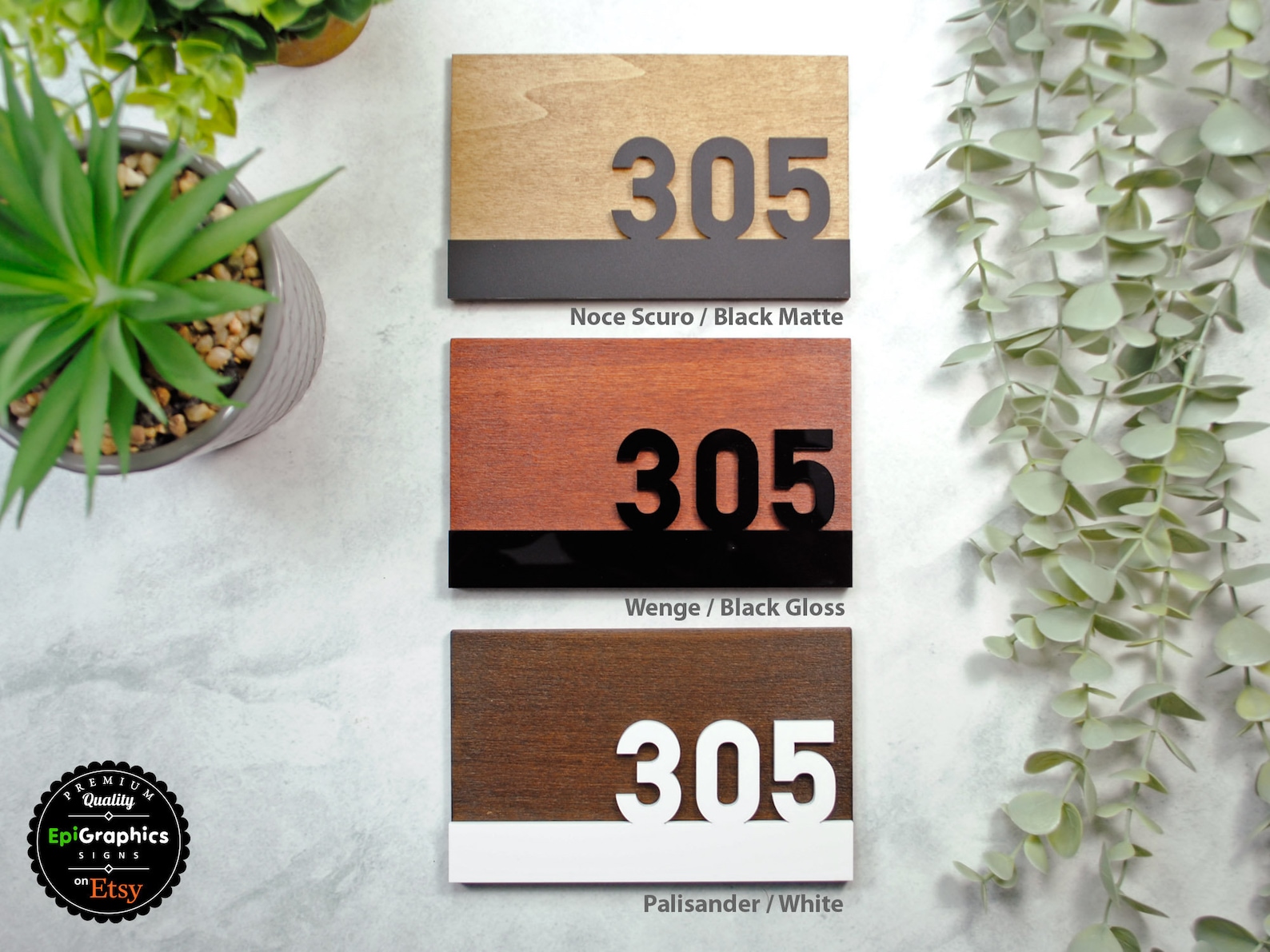 Modern Wood Room Number Sign: Acrylic Hotel Door Signage - Etsy