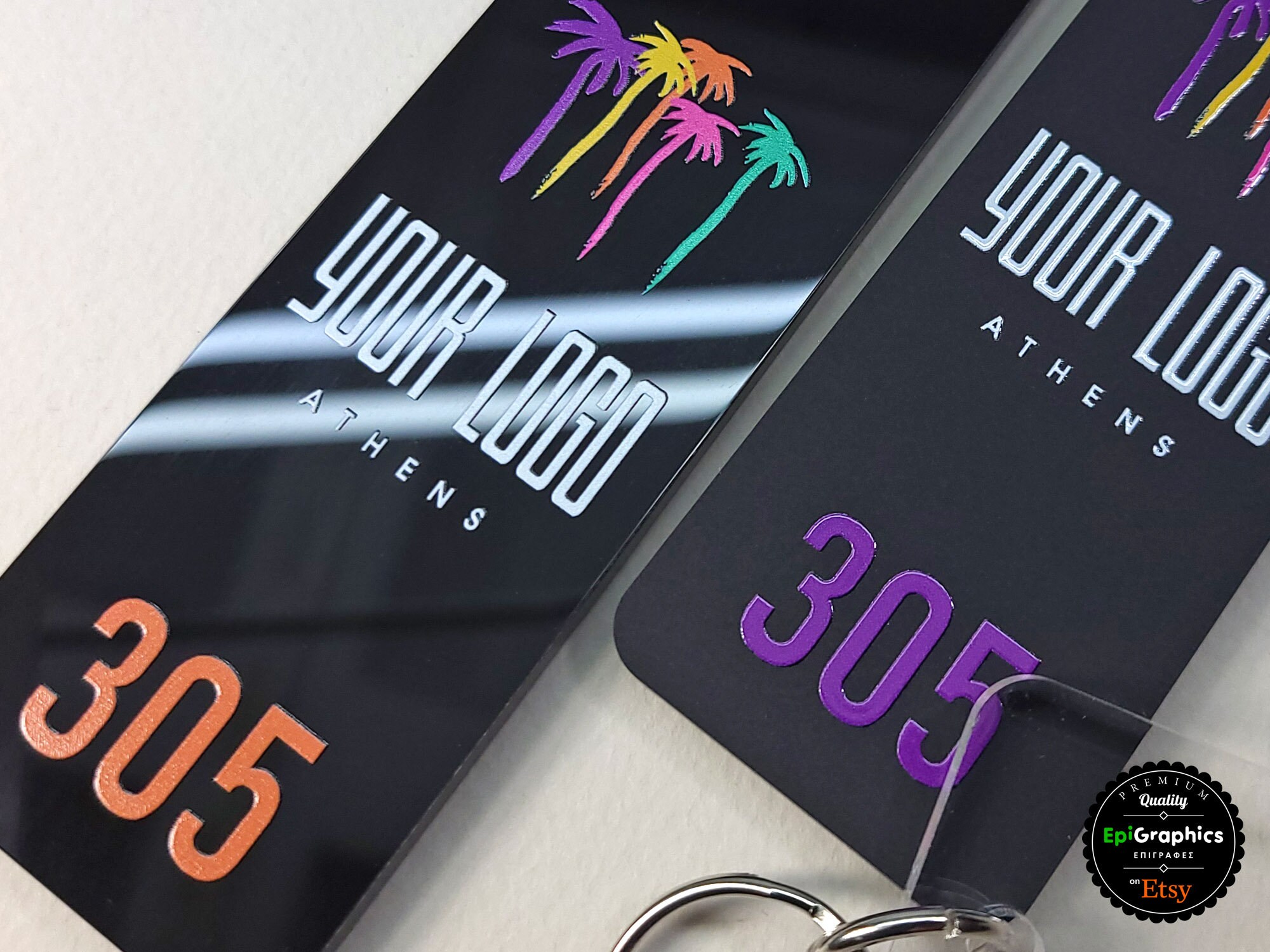 Stardesign Key Tag Personalized Acrylic Key Tag for Hotels, Keychain With Your Logo and ...