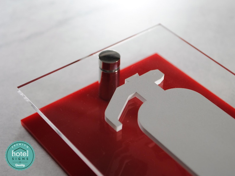 Luxury 3D Reflective Fire Extinguisher Sign with Metal Standoffs | Premium Acrylic Safety Signage image 7