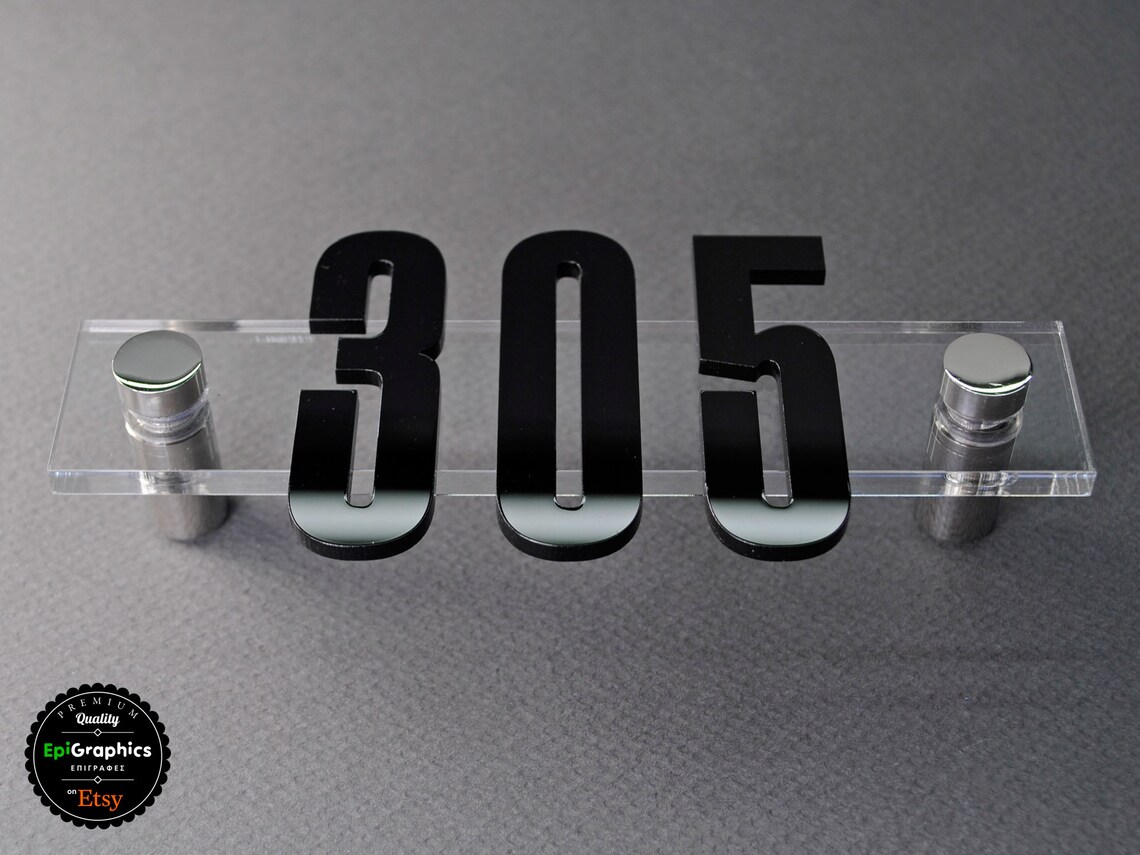 Acrylic Sign With Wall Spacers for Hotel Signage Room Number Etsy
