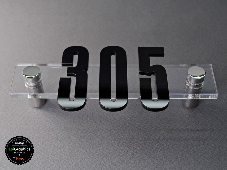 Acrylic Sign With Wall Spacers for Hotel Signage Room Number Etsy