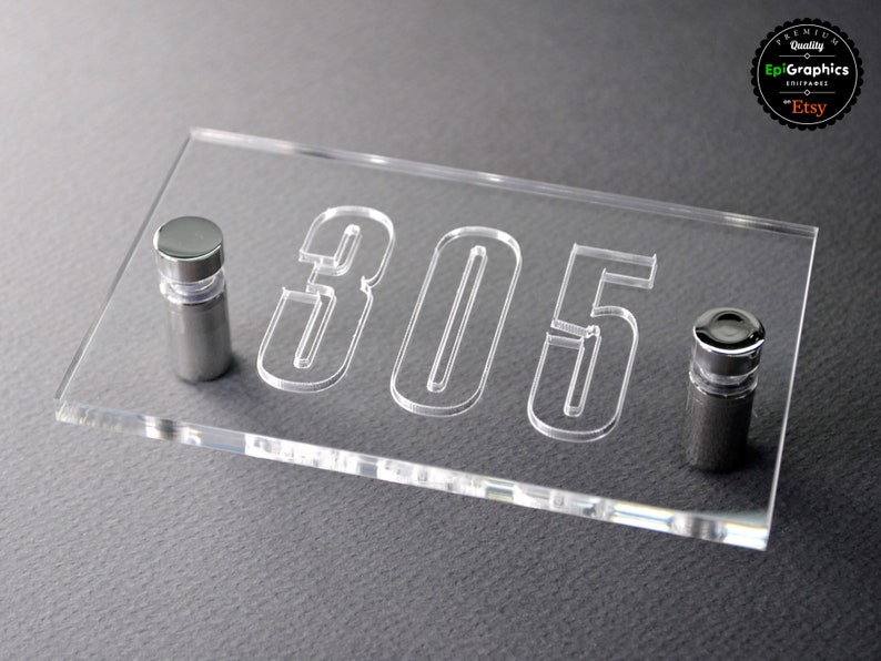 Acrylic Sign with wall spacers for Hotel Signage Room Number Etsy
