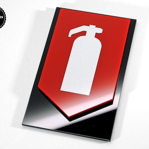 Fire Extinguisher Acrylic Safety Sign with Reflective Symbol.