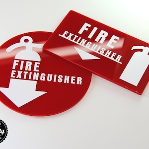 Brandblusser acrylbord, acrylvuurbord, veiligheidsbord.