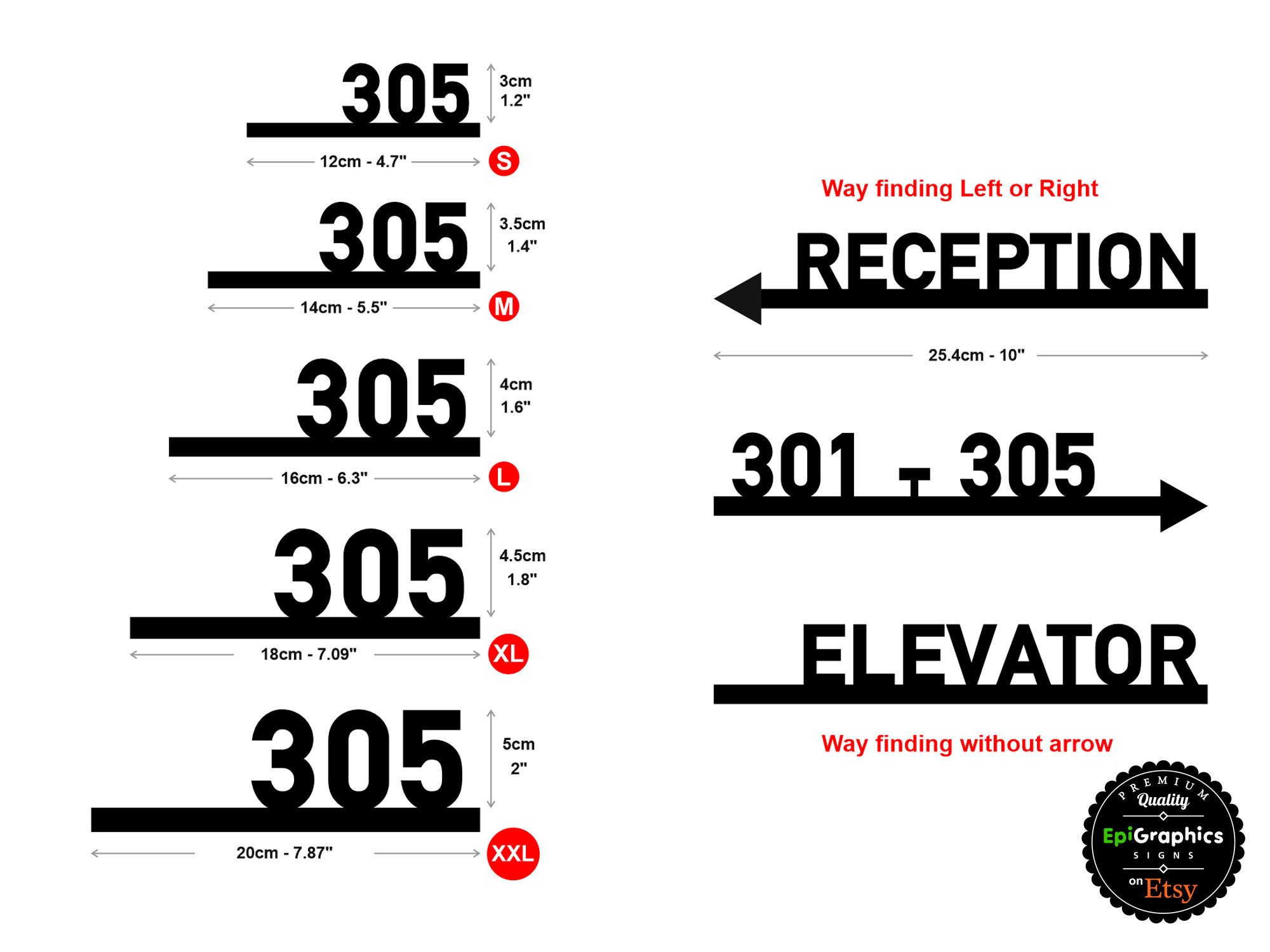 Black Acrylic Room Number Sign: Modern Hotel Door Sign - Etsy