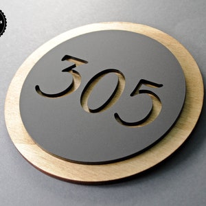 Round Shape sign for Hotel signage / Room number sign / Apartment door sign.