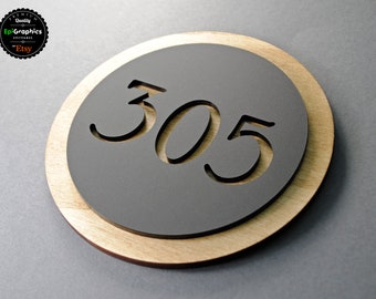 Round Shape sign for Hotel signage / Room number sign / Apartment door sign.
