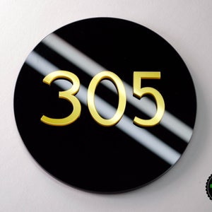 Acrylic Sign in Round Shape for Hotel Signage, Room Number Sign ...