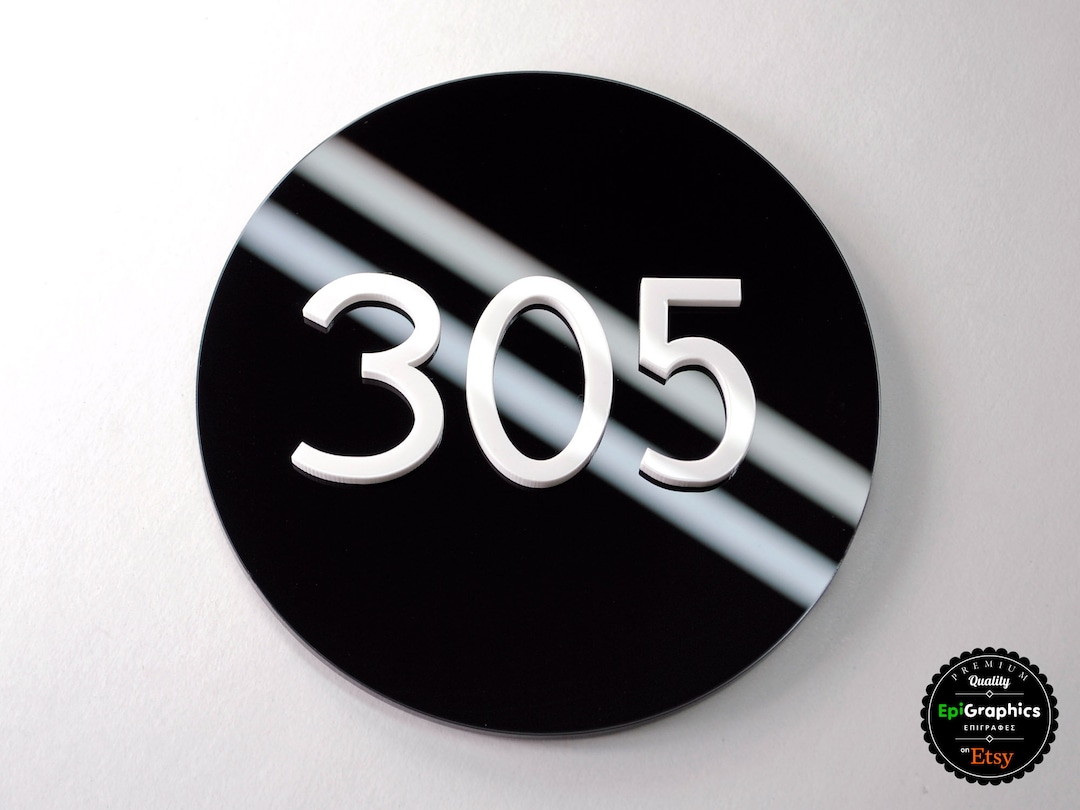 Acrylic Sign in Round Shape for Hotel Signage, Room Number Sign ...