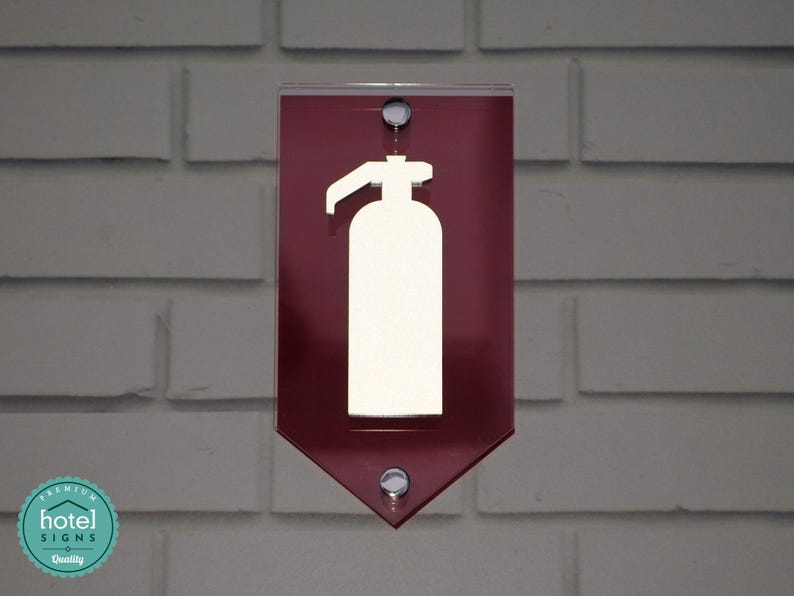 Luxury 3D Reflective Fire Extinguisher Sign with Metal Standoffs | Premium Acrylic Safety Signage image 5