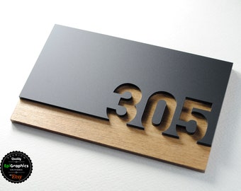 Sign for Hotel Signage made of wood & acrylic, Room Number Sign, Apartment Door Sign.