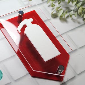Luxury 3D Reflective Fire Extinguisher Sign with Metal Standoffs | Premium Acrylic Safety Signage image 2