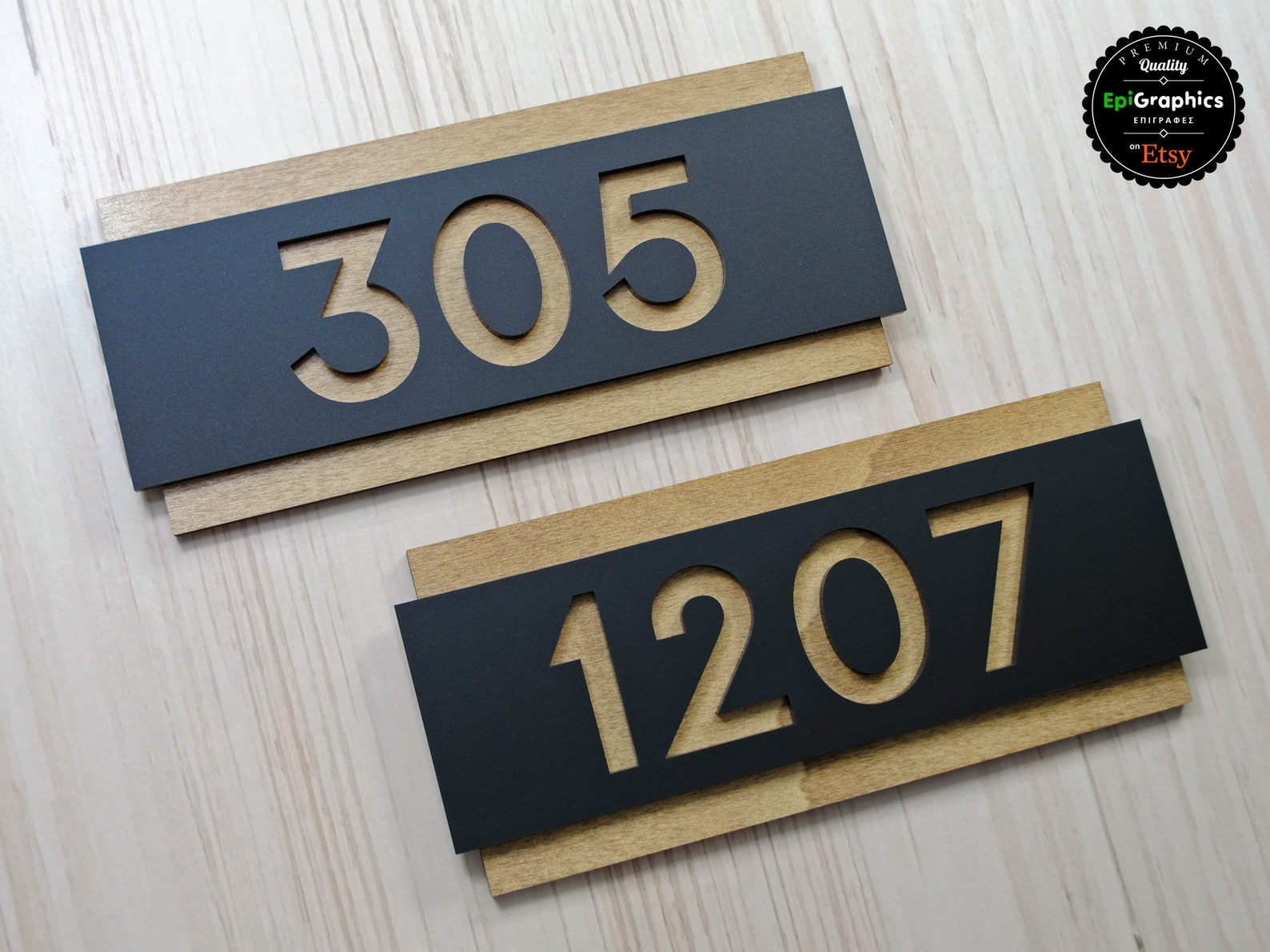 Fall Room Number Signs Modern Wood & Acrylic Room Number Sign - Hotel Apartment Door Signage ...