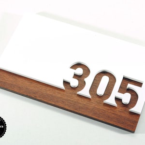 Sign for Hotel Signage made of wood & acrylic, Room Number Sign, Apartment Door Sign.