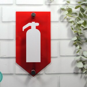 Luxury 3D Reflective Fire Extinguisher Sign with Metal Standoffs | Premium Acrylic Safety Signage image 3