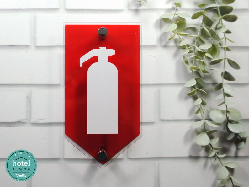 Luxury 3D Reflective Fire Extinguisher Sign with Metal Standoffs | Premium Acrylic Safety Signage image 3