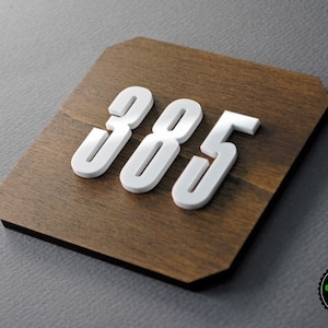 Wooden sign with acrylic Numbers for Hotel signage / Room number sign / Apartment door sign.
