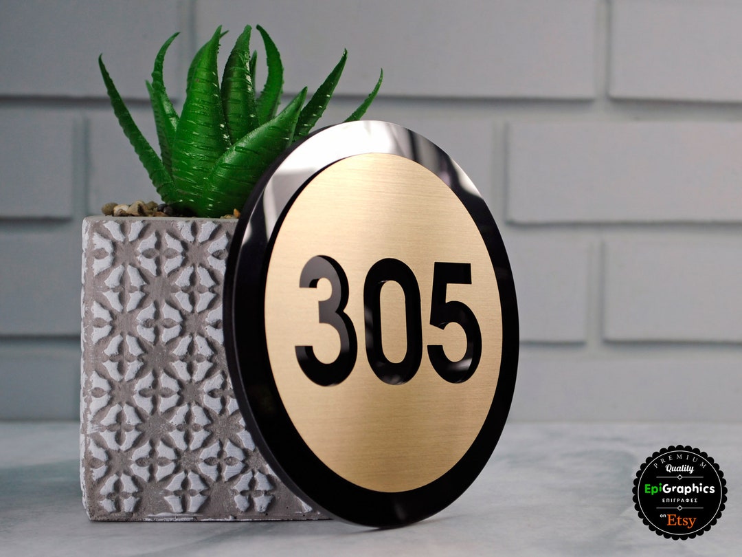 Round Shape Sign for Hotel Signage / Room Number Sign / Apartment Door ...