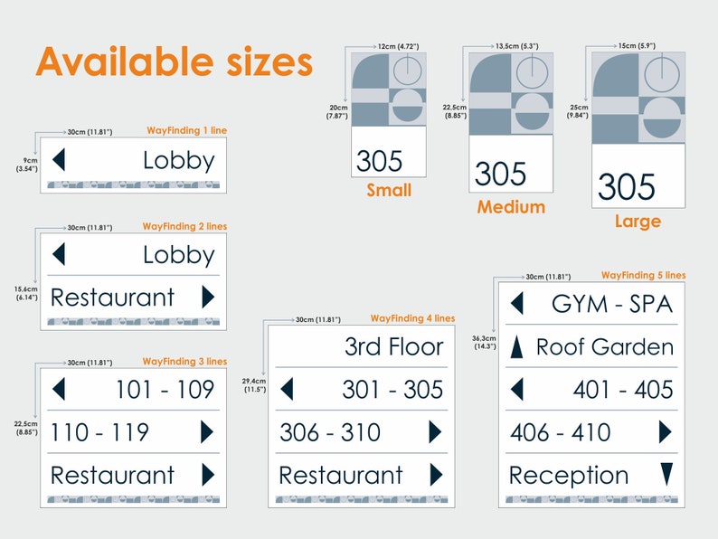 Sizes For Signages Room Number Sign for Hotel Signage Made of Acrylic, Apartment Door Sign ...