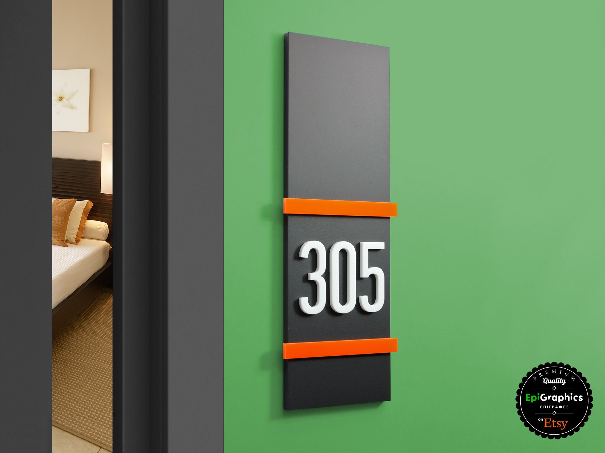 Sign for Hotel Signage made of acrylic, Room Number Sign, Apartment Door Sign.