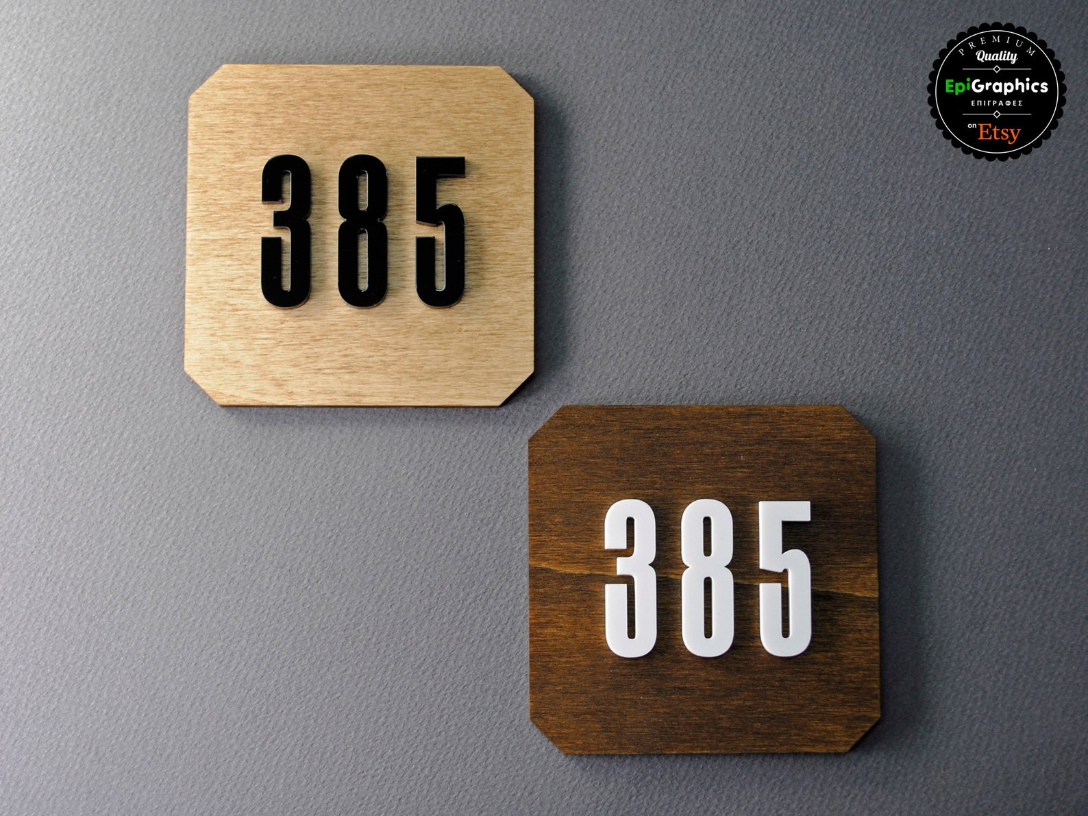 Wooden Sign With Acrylic Numbers for Hotel Signage / Room Number Sign ...