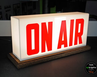 On Air or Personalized decorative sign / Acrylic & Oak Lightbox with your text