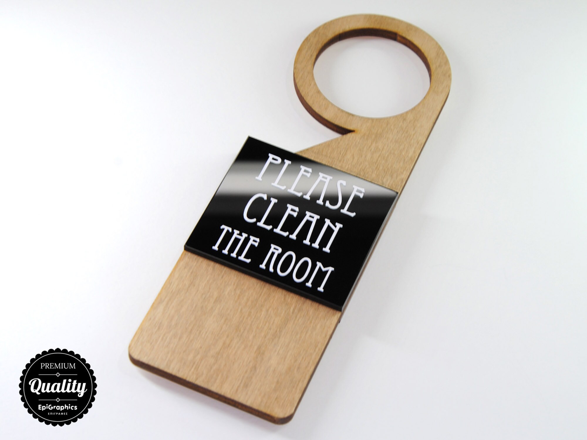 Modern Design Door Hanger Sign "Do Not Disturb - Please Clean the Room" for Hotels - Suites - Apartments.