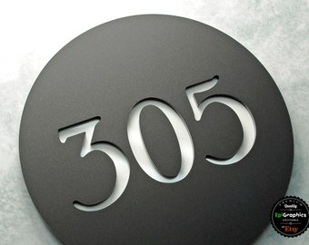 Round Shape sign for Hotel signage / Room number sign / Apartment door sign.