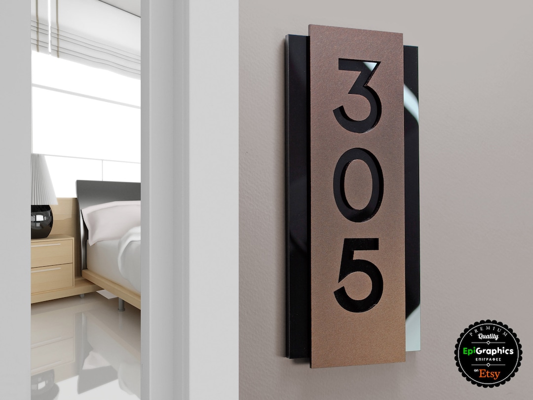 Modern Acrylic Room Number Sign: Hotel Door Signage - Etsy