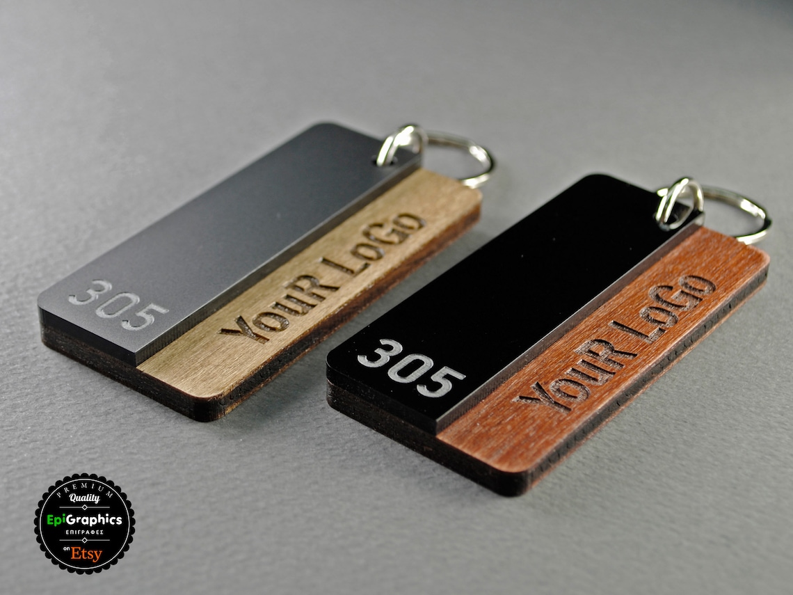 Personalized Modern Keychain for Hotels Key Tag With Your Etsy