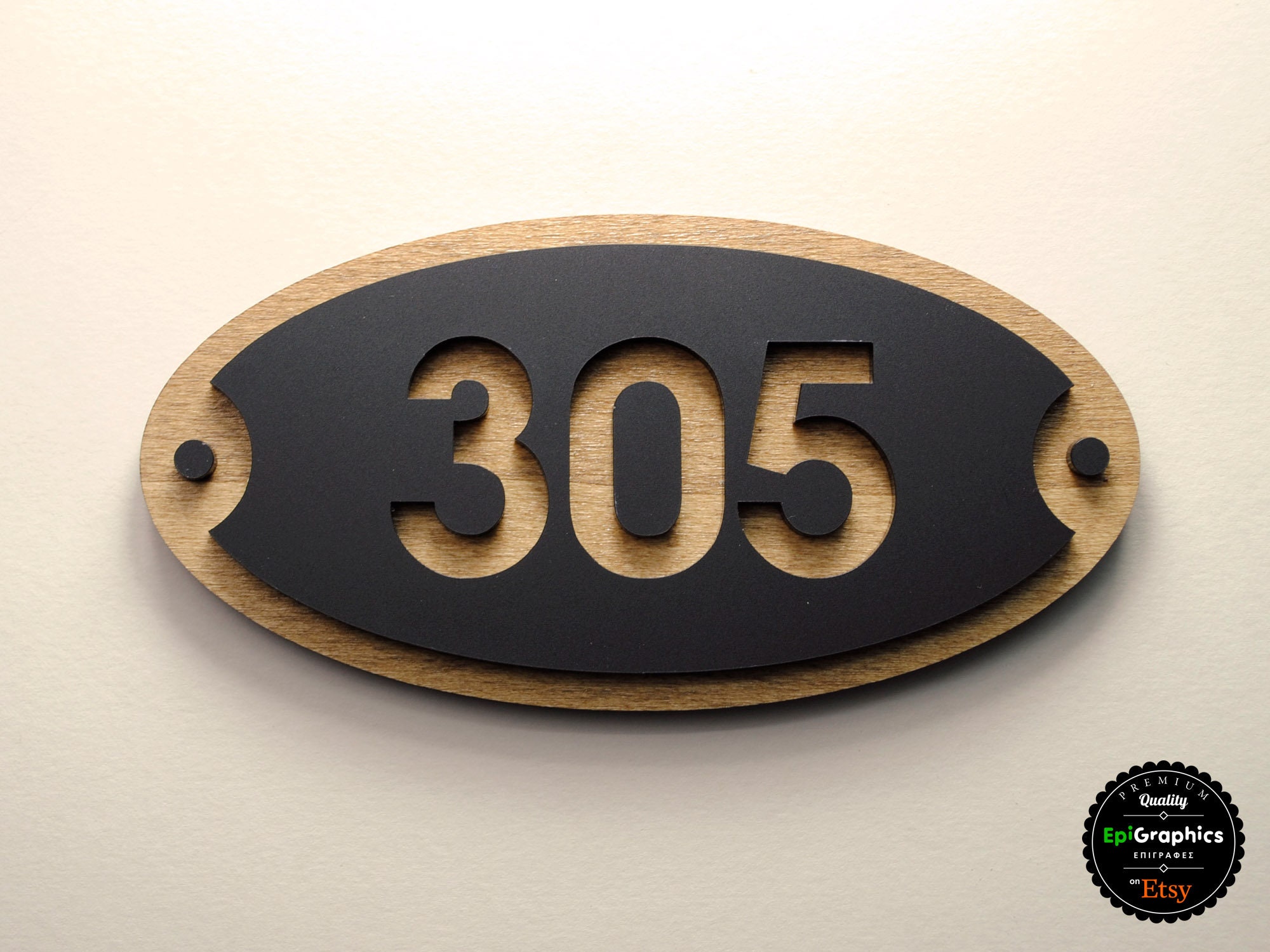 Oval Shape Sign for Hotel Signage / Room Number Sign / Etsy