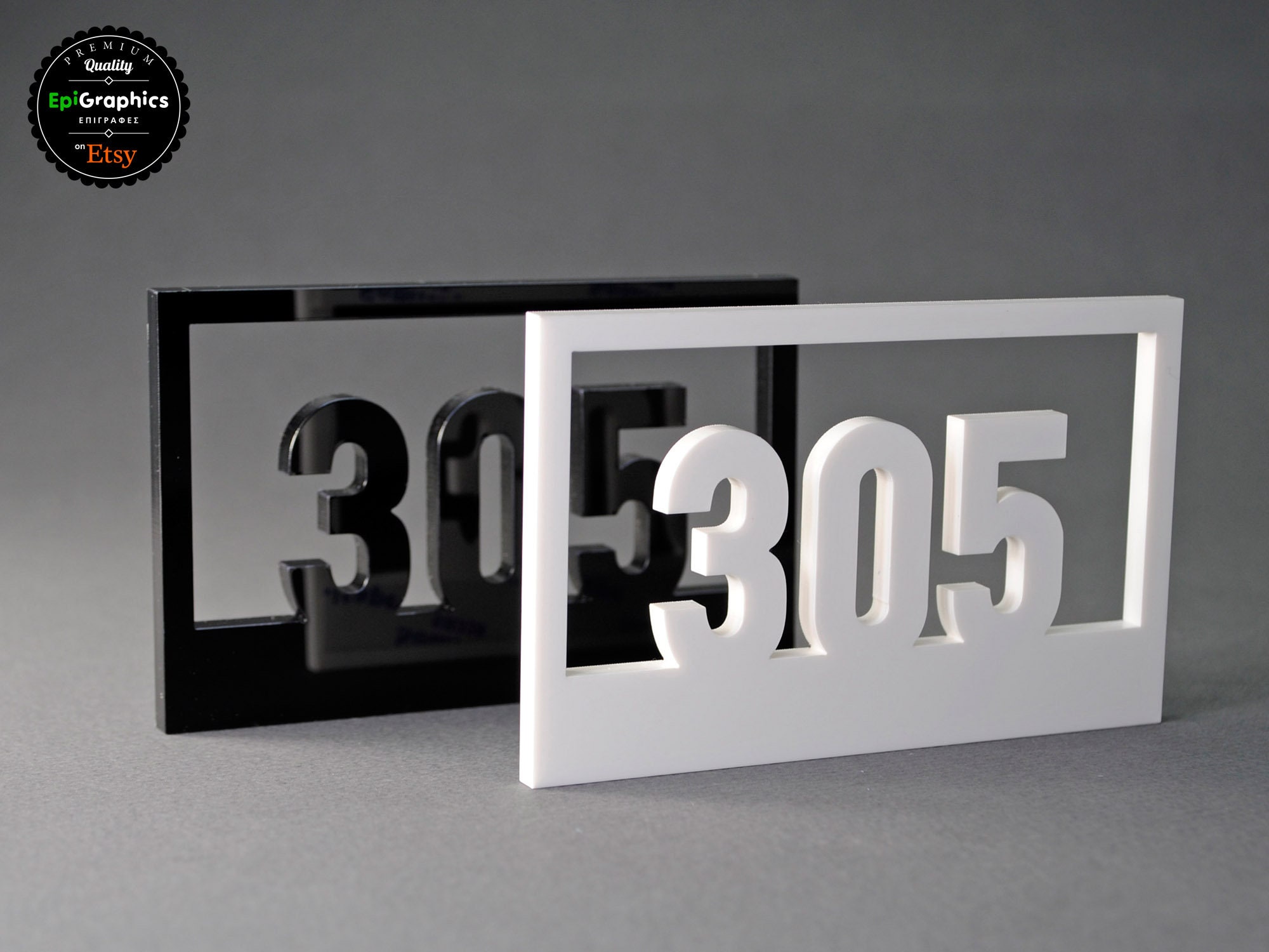 Room Number Frame Framed Acrylic Numbers for Hotel Signage, Room Number Sign, Apartment ...