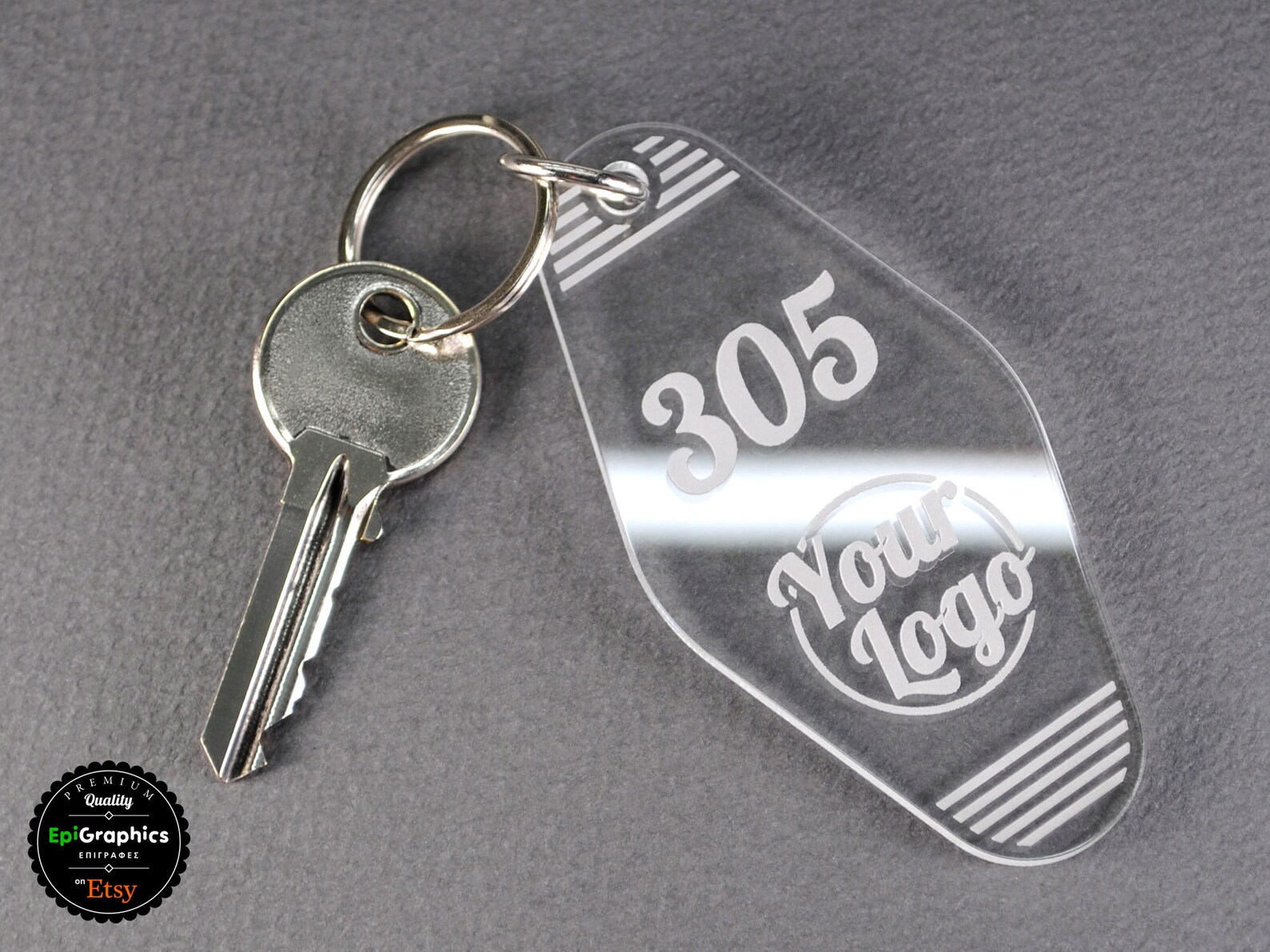 Personalized Hotel Key Tag Keychain With Your Logo and Room - Etsy