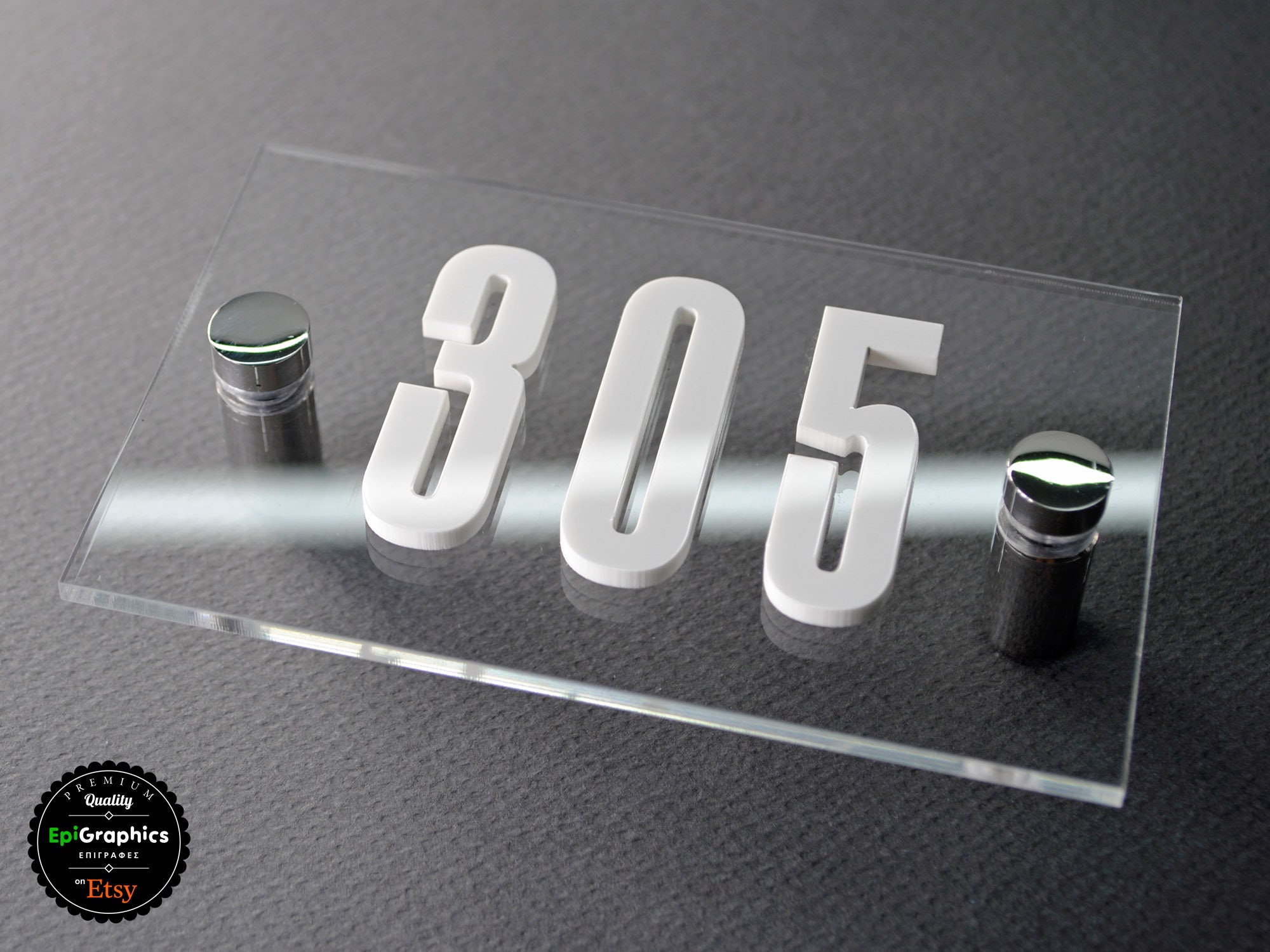 Acrylic Sign With Wall Spacers for Hotel Signage Room Number Etsy