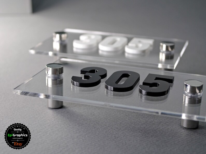 Acrylic Sign With Wall Spacers for Hotel Signage Room Number Etsy