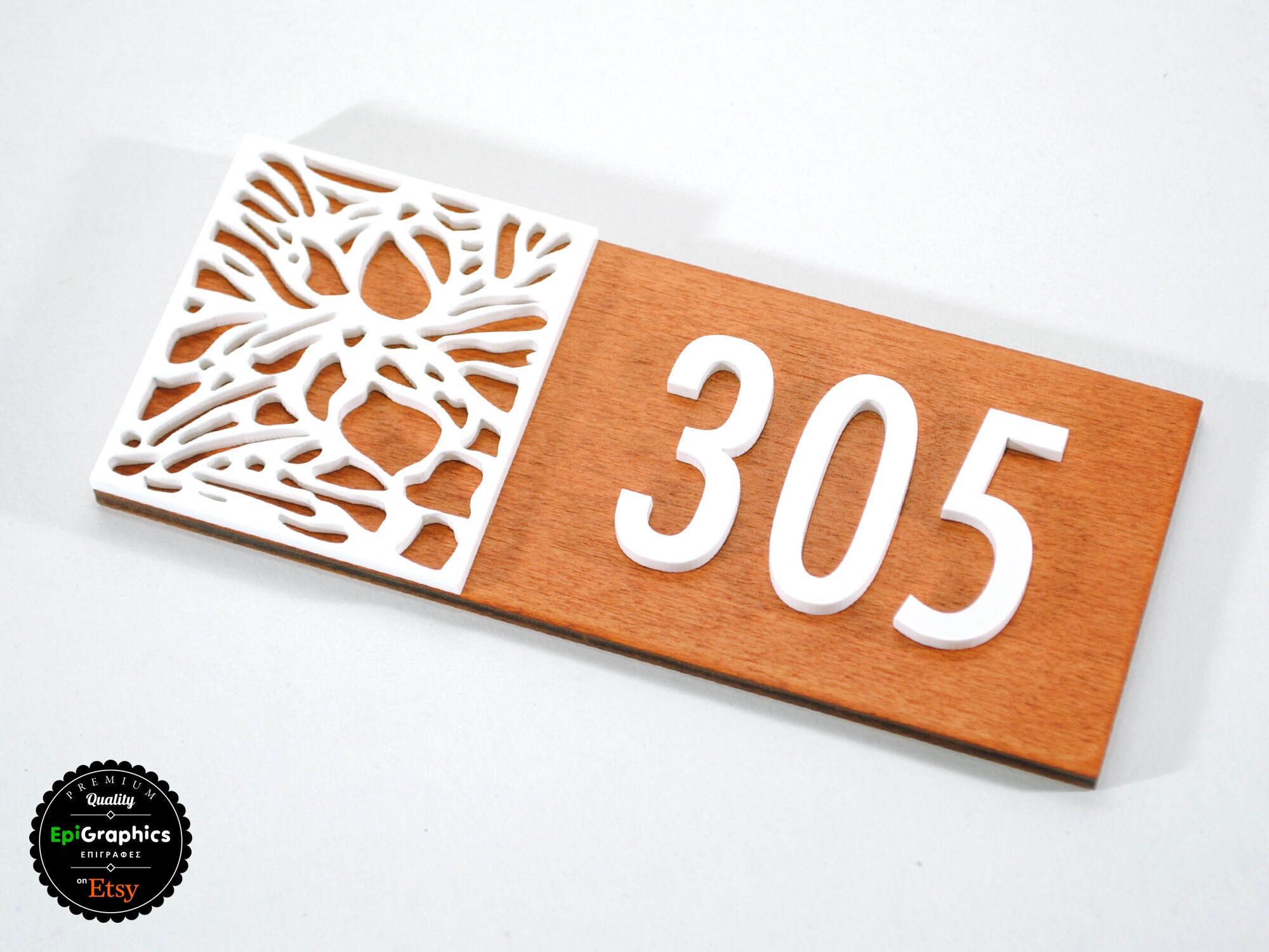 Fall Room Number Signs Modern Wooden Room Number Sign: Ciliegio Wood, Acrylic Numbers - Etsy