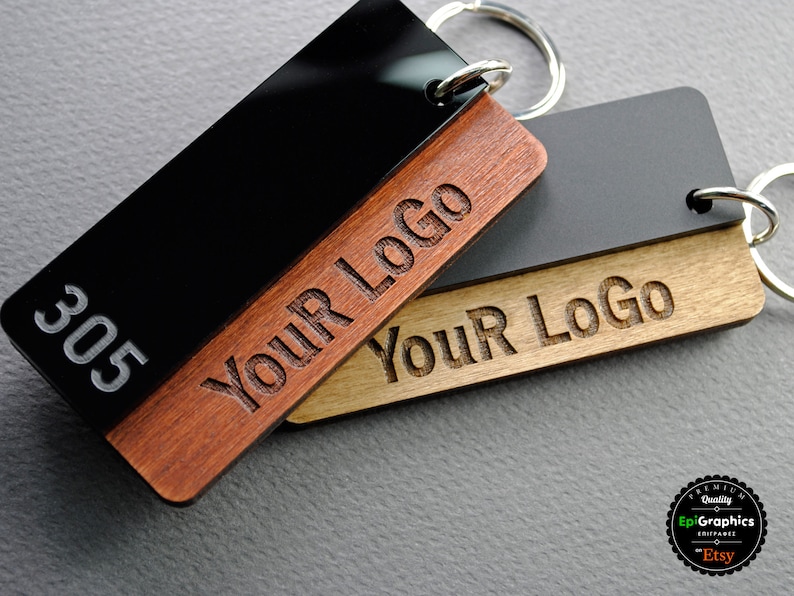 Personalized Modern Keychain for Hotels Key Tag With Your Etsy