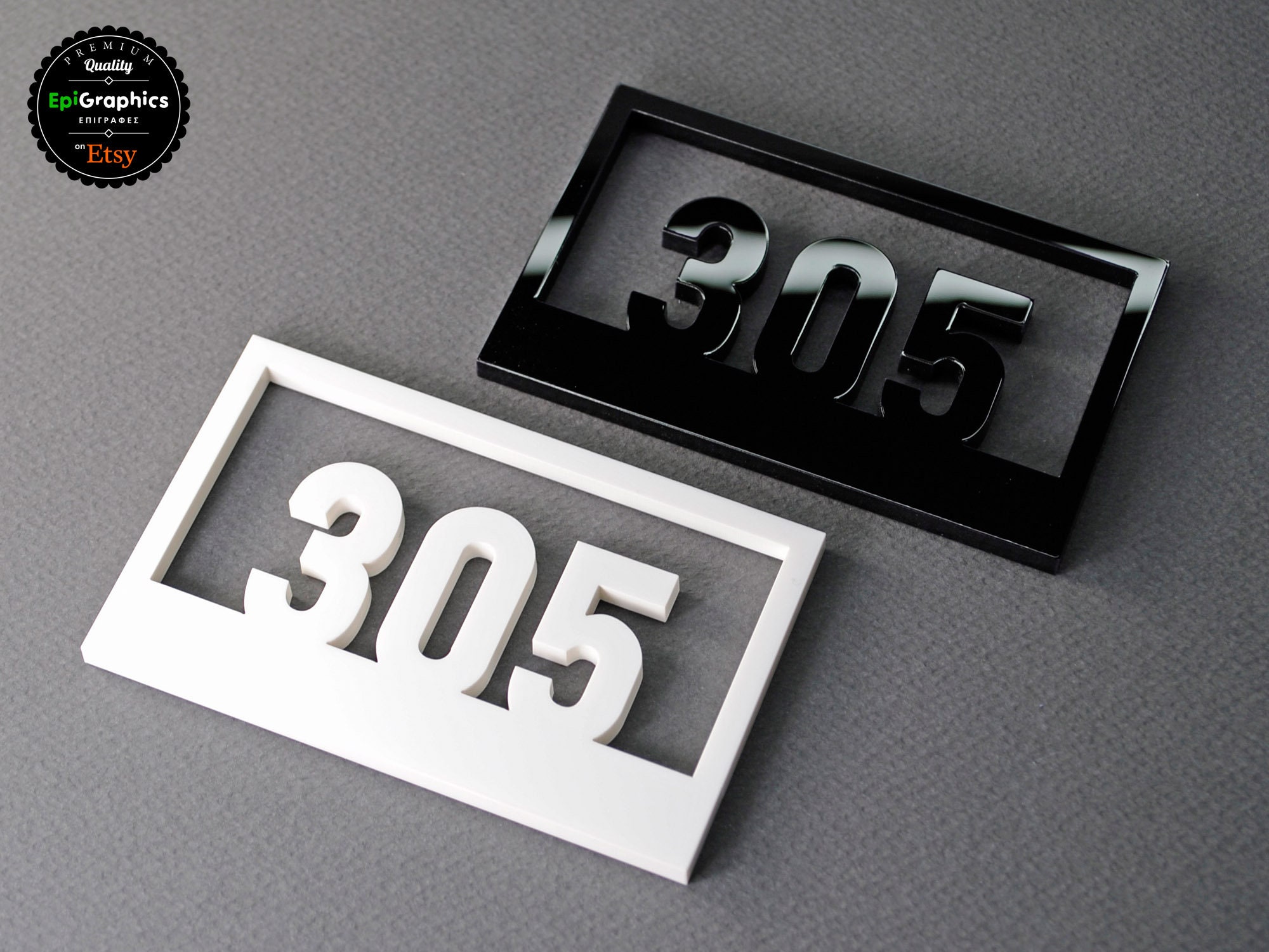 Room Number Frame Framed Acrylic Numbers for Hotel Signage, Room Number Sign, Apartment ...